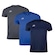 Kit de Camiseta Penalty X - Masculina - 3 Unids CINZA ESC/AZUL ESC