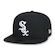 Boné Aba Reta New Era Chicago White Sox 5950 Game Cap - Fechado - Adulto PRETO/BRANCO