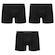 Cueca Boxer Selene sem Costura Tamanho Especial - Adulto - 3 Unidades PRETO
