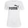 Camiseta Puma Manga Curta Essentials Logo - Feminina BRANCO/PRETO