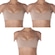 Kit de Top Fitness com Bojo Selene Regulável sem Costura com 3 unidades - Feminino BEGE