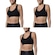 Kit Top Fitness Selene Nadador sem Costura com 3 Unidades - Feminino PRETO