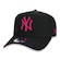 Boné New York Yankees MLB Aba Curva New Era 940 Snapback BLK - Adulto PRETO/ROSA
