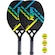 Kit 2 Raquetes Beach Tennis HUPI Doha Carbon 3K com Bolsa + 3 Bolas PRETO
