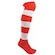 Meião Kanxa Futebol Listrado - 39 a 44 - Adulto VERMELHO/BRANCO