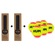 Kit Beach Tennis com 02 Undergrip Spider + Bolas HUPI - Pack 06 Unidades PRETO