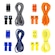 Kit Cadarços Elásticos HUPI Laces com 04 Pares CINZA/LARANJA