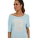 Camiseta Alto Giro Piquet 2 - Feminina AZUL/ROSA