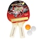 Kit Tennis de Mesa Gold Sports Pro Lazer com 2 Raquetes + 3 Bolas VERMELHO