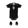 Kit de Uniforme de Futebol do Corinthians para Bebê: Body + Pantufa - Infantil PRETO