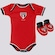 Kit de Uniforme de Futebol do São Paulo para Bebê: Body + Pantufa - Infantil VERMELHO