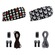 Kit com 2 Testeiras e 2 Cadarços Elásticos Rock PRETO