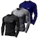 Camiseta Manga Longa LJ Térmica UV 50+ - 3 unidades - Masculina PRETO/AZUL