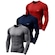 Camiseta Manga Longa LJ Térmica UV 50+ - 3 unidades - Masculina CINZA/VERMELHO