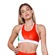 Top Fitness AVA Fitness Wear Poliamida Brilhoso Com Recorte - Adulto LARANJA