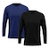 Kit de Camiseta Manga Longa Rony Versátil Térmica Segunda Pele Proteção Solar Uv 50+ - 2 Unidades - Masculina PRETO/AZUL
