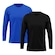 Kit de Camiseta Manga Longa Rony Versátil Térmica Segunda Pele Proteção Solar Uv 50+ - 2 Unidades - Masculina AZUL/PRETO
