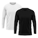 Kit de Camiseta Manga Longa Rony Versátil Térmica Segunda Pele Proteção Solar Uv 50+ - 2 Unidades - Masculina BRANCO/PRETO