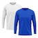 Kit de Camiseta Manga Longa Rony Versátil Térmica Segunda Pele Proteção Solar Uv 50+ - 2 Unidades - Masculina BRANCO/AZUL