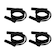 Kit de Cordas de Pular Spank Regulável com Rolamento - 4 Unds PRETO