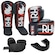 Kit de Muay Thai Rhino com Luvas + Caneleira + Bandagem + Bucal PRETO