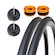 Kit de 1 Par de Pneus Pirelli Corsa Pro Kevlar 700x23 + 2 Câmaras Bico Fino Kenda + 2 Fitas Anti Furo PRETO