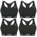 Kit Top Fitness Puma Nadador sem Costura - Feminino - 4 unidades PRETO