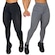Kit de Calça Legging Belmento Suplex Básica Cintura Alta - Feminina - 2 Unds PRETO/CINZA