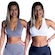 Kit de Top Fitness com Bojo Belmento Nadador - Feminino - 2 Unidades CINZA/BRANCO