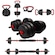 Kit Musculação Completo Yangfit com Barra Anilha + Halter + Kettlebell - 25kg PRETO