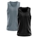 Camiseta Regata Térmica Whats Wear Dry Fit com Proteção Solar UV - Masculina - 2 Unds PRETO/CINZA
