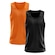 Camiseta Regata Térmica Whats Wear Dry Fit com Proteção Solar UV - Masculina - 2 Unds PRETO/LARANJA