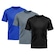 Camiseta Whats Wear Lisa Dry Fit com Proteção Solar UV - Masculina - 3 Unds PRETO/AZUL