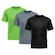 Camiseta Whats Wear Lisa Dry Fit com Proteção Solar UV - Masculina - 3 Unds PRETO/VERDE