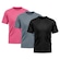 Camiseta Whats Wear Lisa Dry Fit com Proteção Solar UV - Masculina - 3 Unds PRETO/ROSA