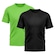 Camiseta Whats Wear Lisa Dry Fit com Proteção Solar UV - Masculina - 2 Unds PRETO/VERDE