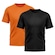 Camiseta Whats Wear Lisa Dry Fit com Proteção Solar UV - Masculina - 2 Unds PRETO/LARANJA