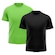 Camiseta Whats Wear Raglan Dry Fit com Proteção Solar UV - Masculina - 2 Unds PRETO/VERDE