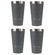 Kit de Copos Térmicos Pullo Fun - 480ml - 4 Unidades CINZA