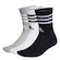 Kit de Meias Cano Alto 3-Stripes com 3 Pares - Adulto CINZA/BRANCO