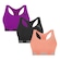 Kit Top Puma Nadador Sem Costura - Feminino - 3 Unidades Preto/Roxo Cla