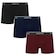 Kit Cuecas Boxer Selene Algodão Plus Size - 3 Unidades - Masculina AZUL ESC/PRETO