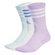 Kit de Meias Cano Alto 3-Stripes com 3 Pares - Adulto ROXO/BRANCO
