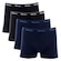 Kit Cueca Boxer Mash Algodão Elástico - 4 Unidades - Masculina PRETO/PRETO