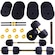 Kit Halteres Yangfit + Anilha + Barra Musculação - 40kg PRETO
