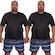 Kit de Camisas Térmica Dellas Fit Dry Fit Plus Size com Proteção Solar Uv - 2 Unidades - Masculina PRETO