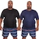 Kit de Camisas Térmica Dellas Fit Dry Fit Plus Size com Proteção Solar Uv - 2 Unidades - Masculina AZUL/PRETO