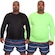 Kit de Camisas Térmica Dellas Fit Dry Fit Plus Size Manga Longa com Proteção Solar Uv - 2 Unidades - Masculina PRETO/VERDE