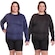 Kit de Camisas Térmica Dellas Fit Dry Fit Plus Size Manga Longa com Proteção Solar Uv - 2 Unidades - Feminina PRETO/AZUL