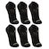 Kit de Meias Cano Curto Lupo Dry Tech Performance - 6 Pares - Adulto PRETO
